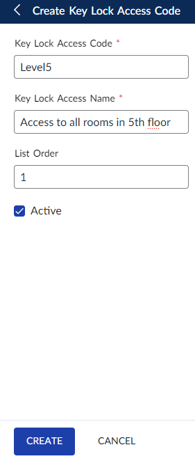 Creating Key Lock Access Codes